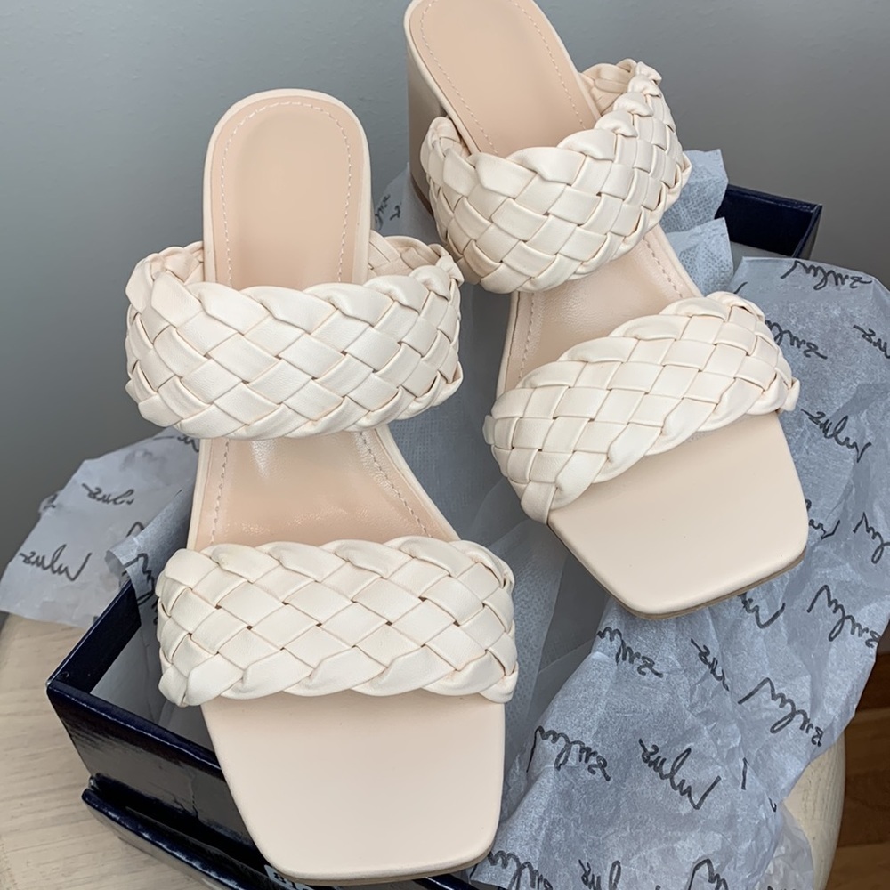 Kakee Light Nude Woven High Heel Sandals NWB - Picture 6 of 8